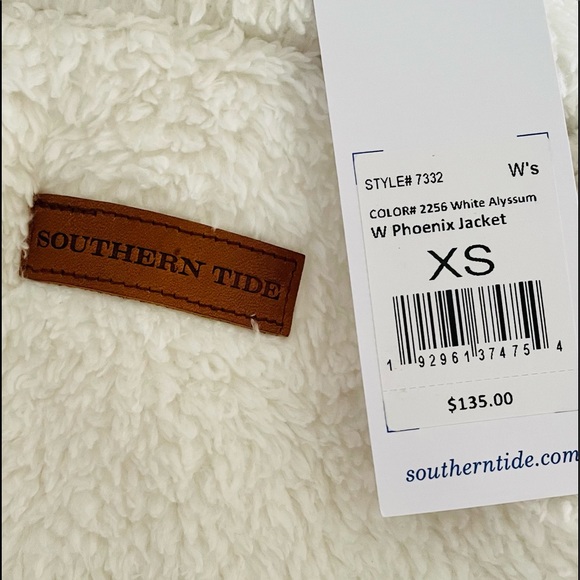 🆕 NWT Southern Tide Fleece Zippered Jacket in Cream - X-Small - Picture 3 of 7